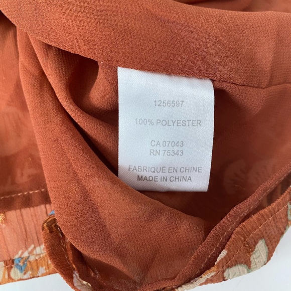 Joie Ruffle sleeves Fall Floral Print Blouse Smocked Neck  women’s size M - Picture 7 of 16